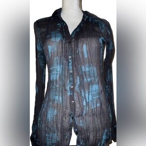 Mexx pleated shirt, sheer, gauzy, gorgeous, can be used as evening cover up
